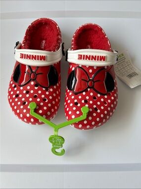 CROCS Kids Red White Polka Dot Minnie Bow Clogs